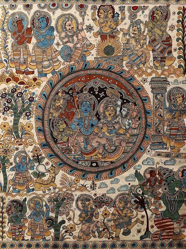 Exotic India The Ramayana | Superfine Kalamkari Painting 