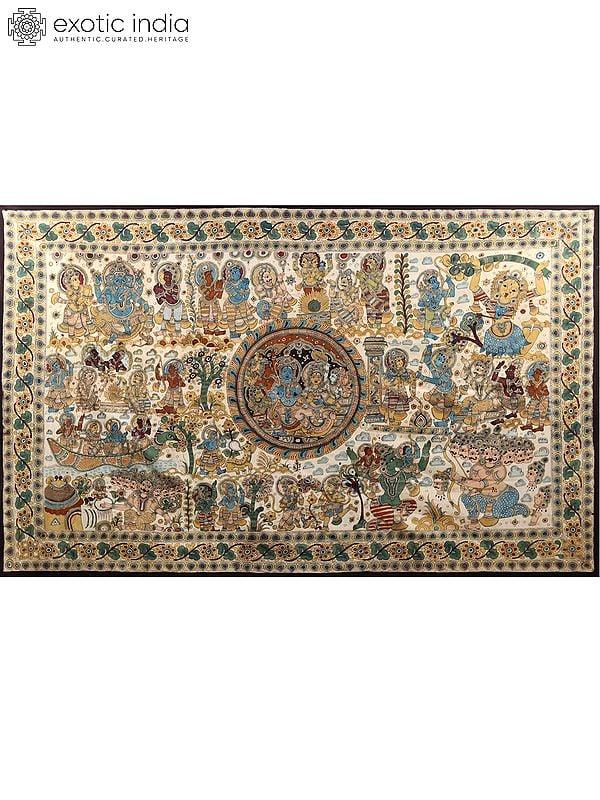 exotic india The Ramayana | Superfine Kalamkari Painting 