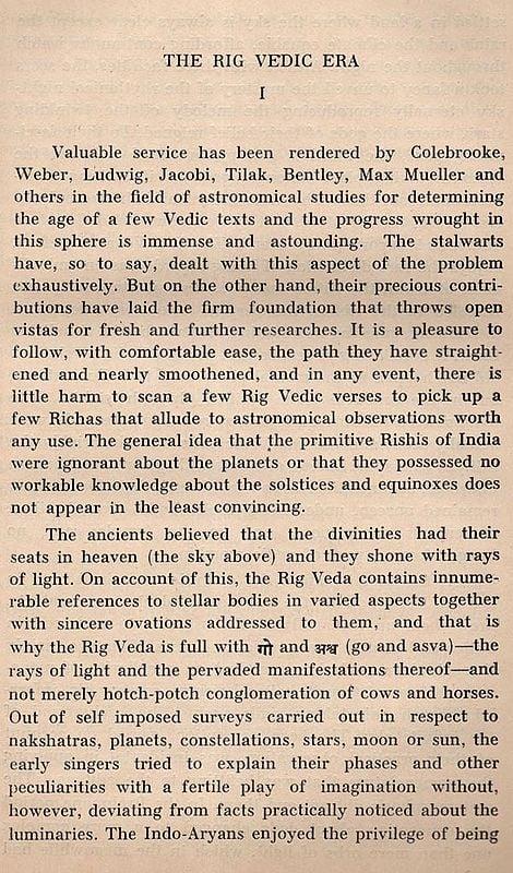 Exotic India The Rig Vedic Era (India 3500-2000 B. C An Old And Rare Book) 
