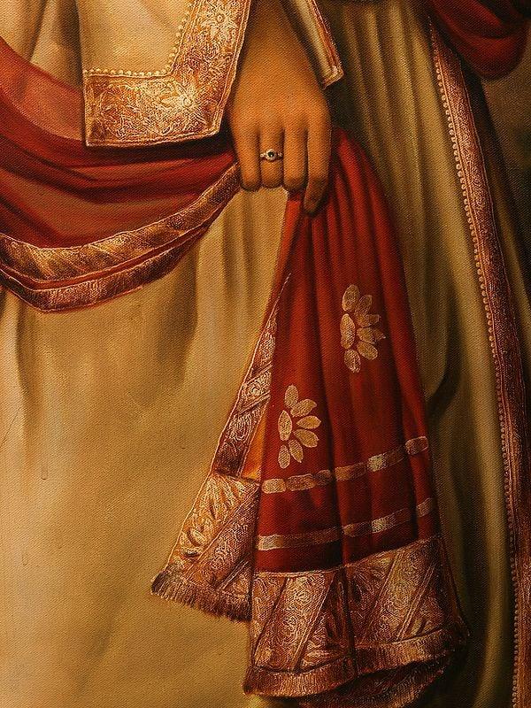 Exotic India The Royal Lady Oil Painting On Canvas | Without Frame 