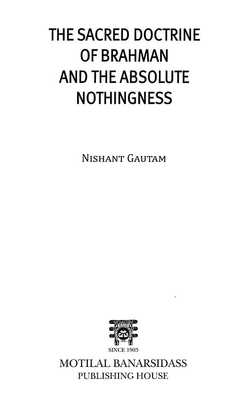 Exotic India The Sacred Doctrine Of Brahman And The Absolute Nothingness 