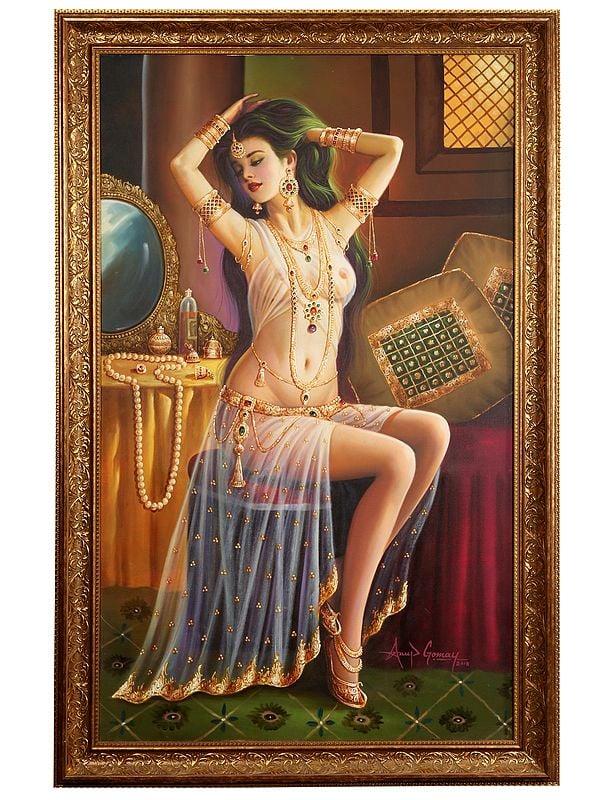 exotic india The Sensuous Beauty | Without Frame | Oil Painting on Canvas