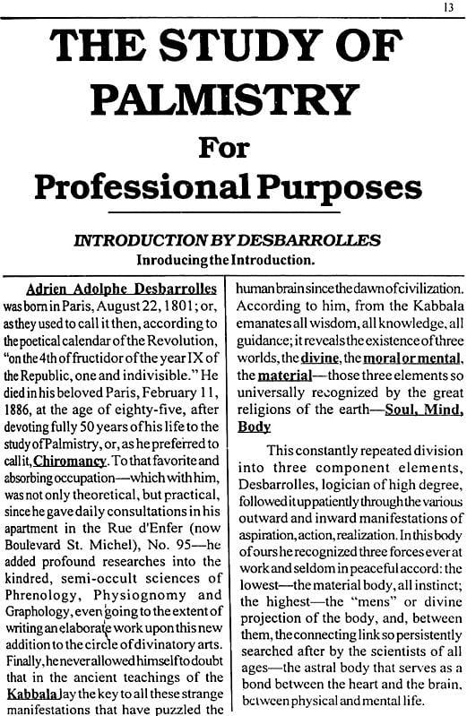 Exotic India The Study Of Palmistry: For Professional Purpose (A Complete Palmistic Dictionary With 1254 Original Illustrations) 