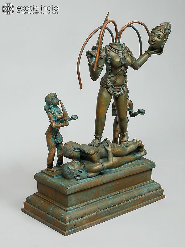 Exotic India The Ten Mahavidyas Set - A Group Of Ten Hindu Tantrik Goddesses | Madhuchista Vidhana (Lost-Wax) | Panchaloha Bronze From Swamimalai 