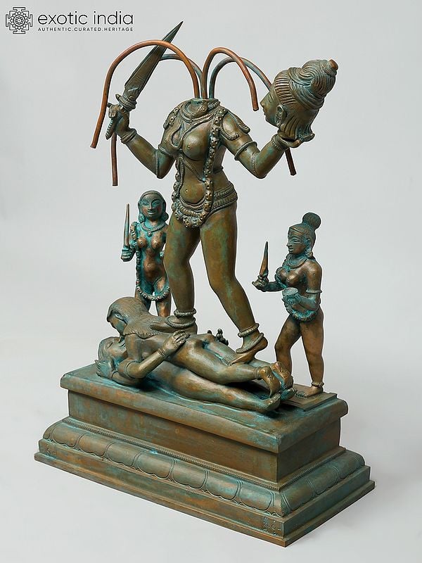 Exotic India The Ten Mahavidyas Set - A Group Of Ten Hindu Tantrik Goddesses | Madhuchista Vidhana (Lost-Wax) | Panchaloha Bronze From Swamimalai 