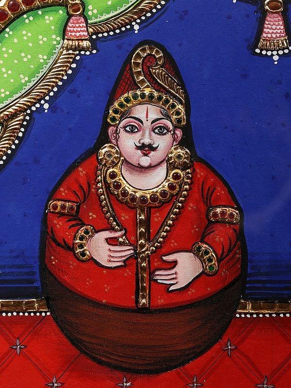 Exotic India The Thanjavur Doll | Framed Tanjore Painting