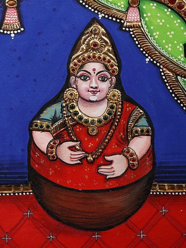 Exotic India The Thanjavur Doll | Framed Tanjore Painting