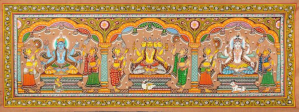 exotic india The Trinity of Brahma Vishnu and Mahesha