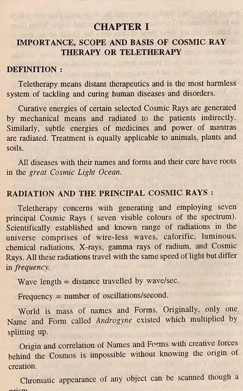 Exotic India Theory And Practice Of Cosmic Ray (Healing) An Old And Rare Book 