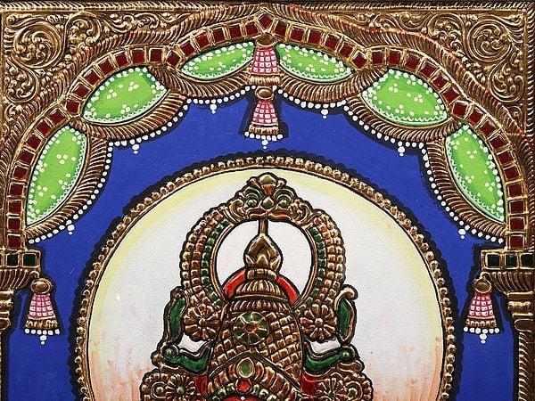 Exotic India Therukoothu (Traditional Art Form Of Tamil Nadu) | Framed Tanjore Painting