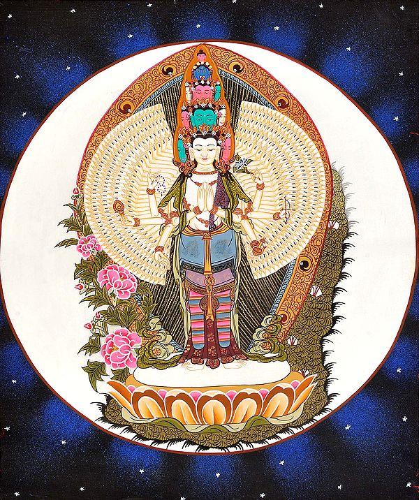 exotic india Thousand Armed Avalokiteshvara (Tibetan Buddhist Deity) 