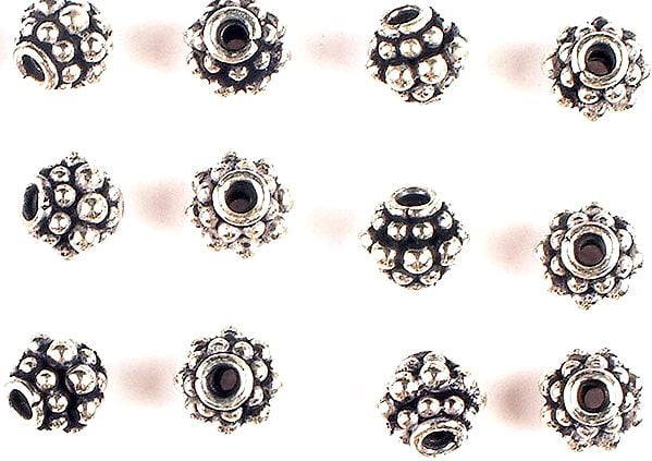 exotic india Three Layer Granulated Beads (Price Per Pair) 