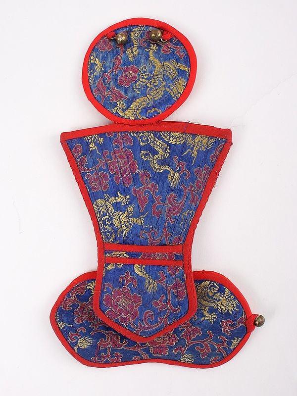 exotic india Tibetan Bell and Dorje Cover Set with Woven Dragons 