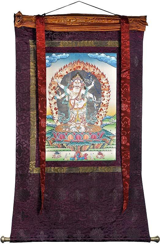 Exotic India Tibetan Buddhist Six Armed White Mahakala 