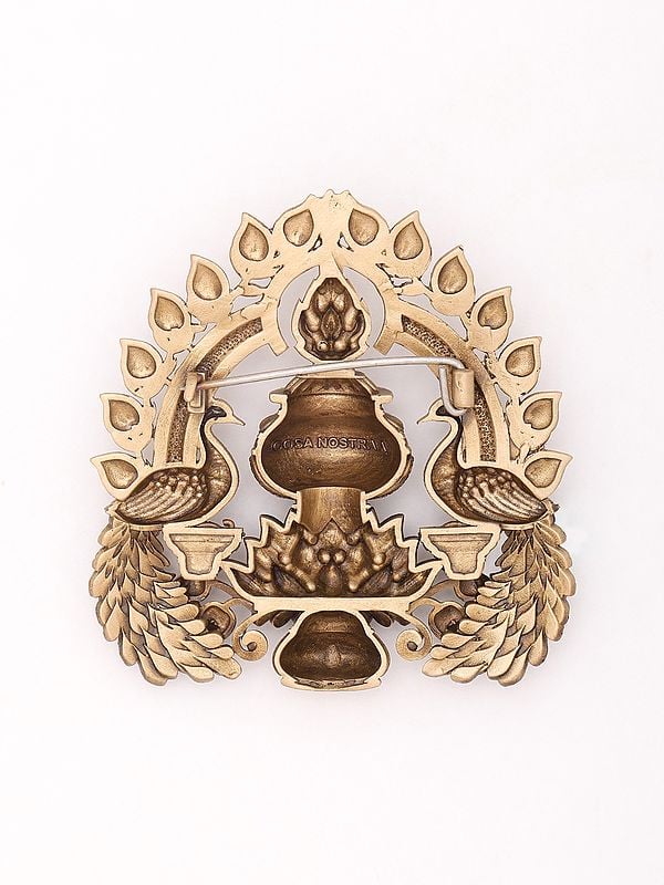 Exotic India Tibetan Buddhist Stupa Brooch With Peacock 