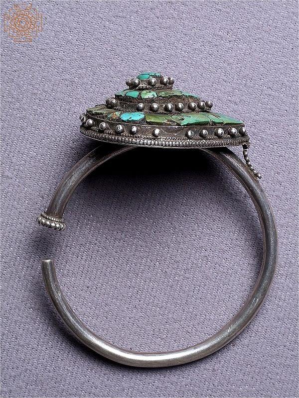 Exotic India Tibetan Stud Earring | Sterling Silver Jewelry