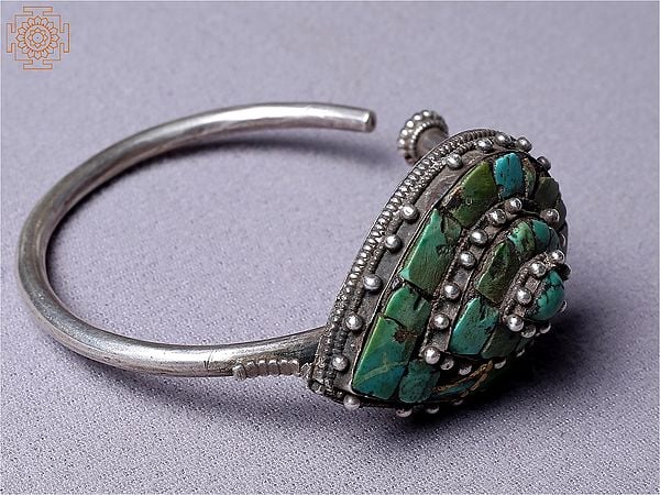 Exotic India Tibetan Stud Earring | Sterling Silver Jewelry