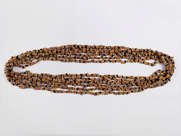 Exotic India Tiger Eye With Gray Moonstone Chips (Price Of 1 String) 