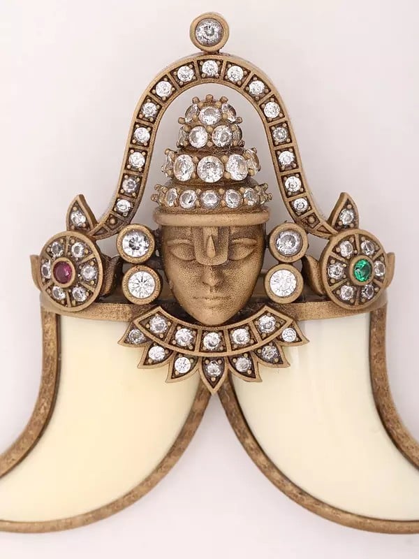 Exotic India Tiger Nail Brooch With Lord Venkateshwara Swamy 