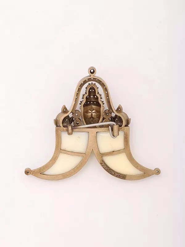 Exotic India Tiger Nail Brooch With Lord Venkateshwara Swamy 