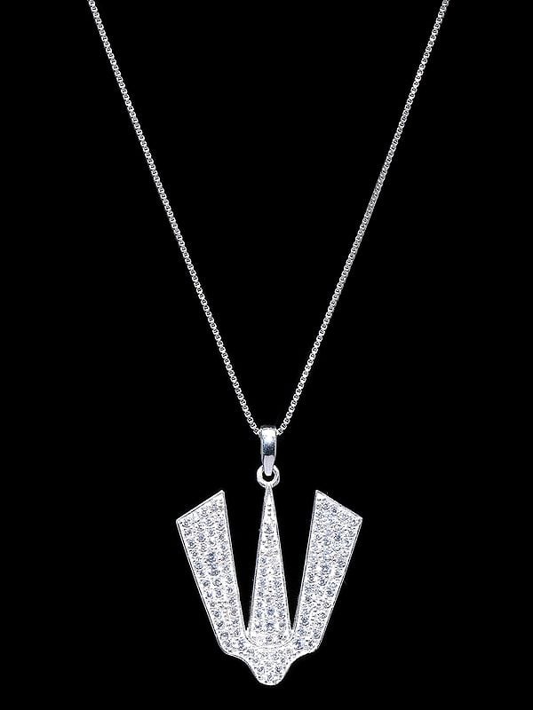 exotic india Tirupati Balaji Tilak Pendant with Cubic Zirconia 