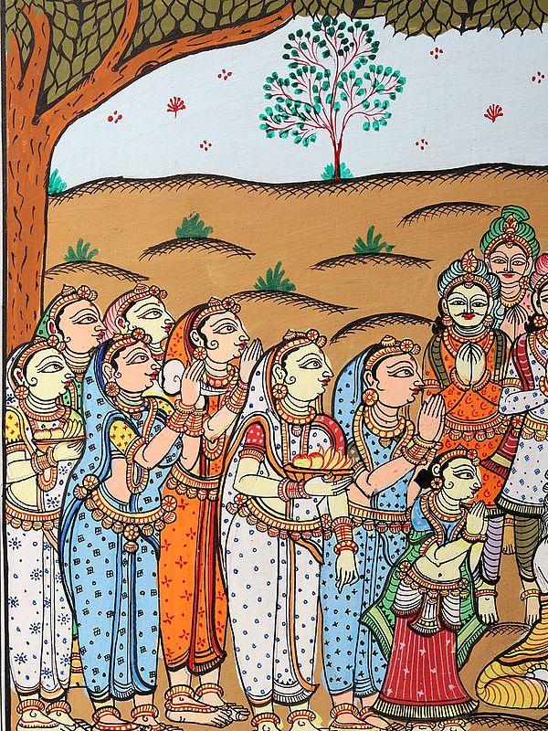 Exotic India Traders Going On Sea Voyage | Patachitra Painting