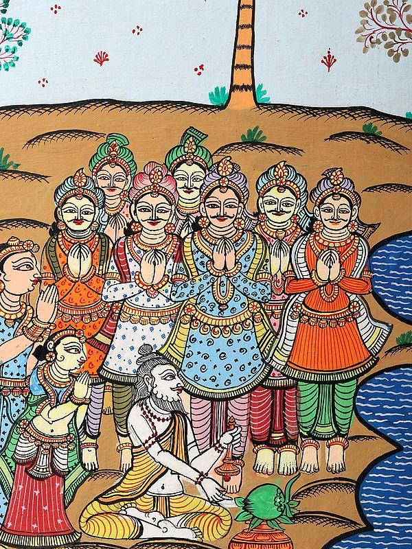Exotic India Traders Going On Sea Voyage | Patachitra Painting