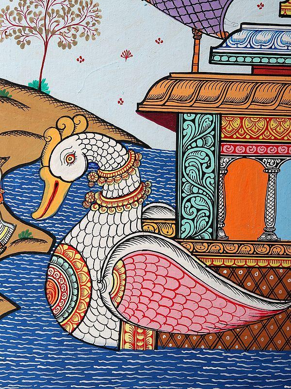 Exotic India Traders Going On Sea Voyage | Patachitra Painting