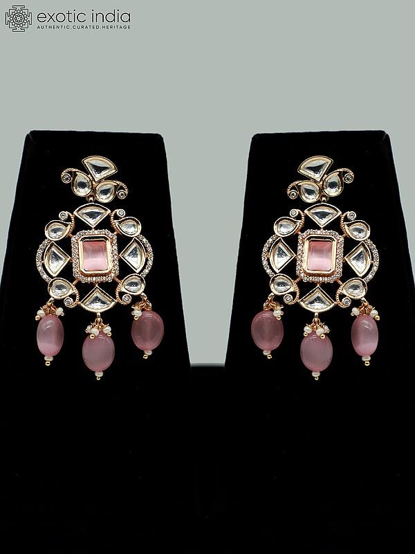 Exotic India Traditional Choker Set With Matte Finishing And Kundan Stone
