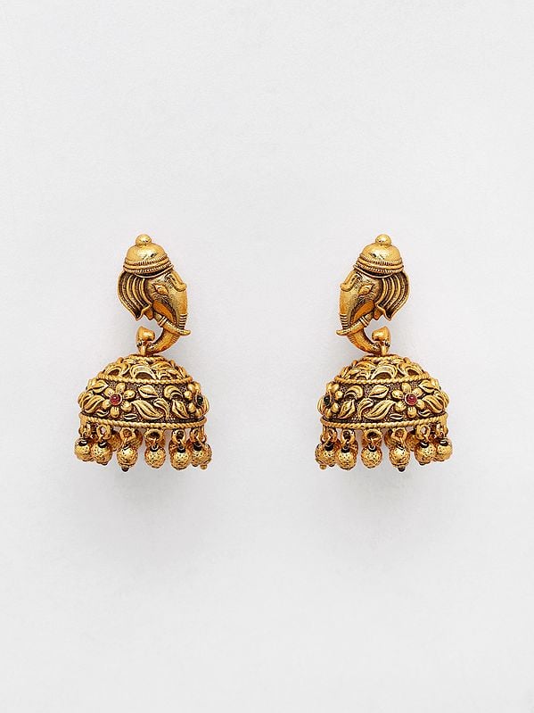 Exotic India Traditional Ganesha Necklace And Earrings Set 