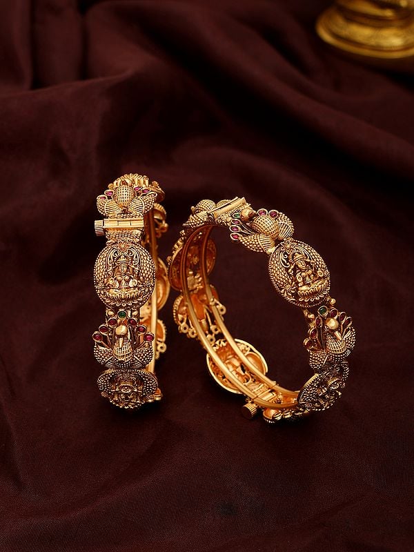 exotic india Traditional Goddess Lakshmi Screw Openable Bangles
