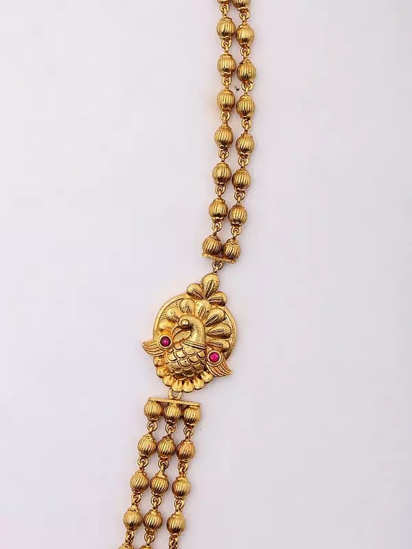 Exotic India Traditional Goddess Laxmi Temple Necklace And Earrings Set 