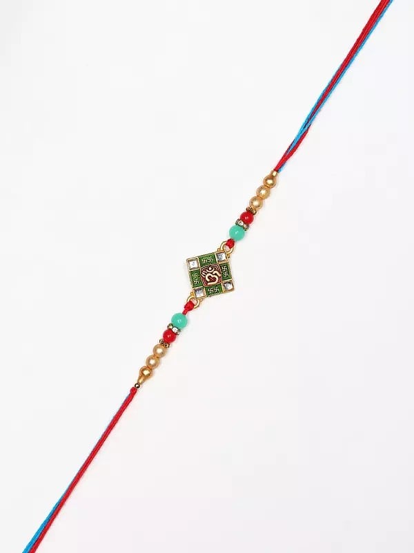 Exotic India Traditional Kite Shaped Om Shubh Rakhi 