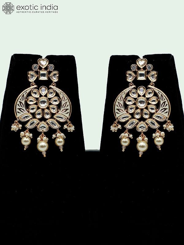 Exotic India Traditional Meenakari Choker Set And Earrings For Bridal With Kundan And Brass