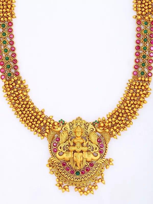 Exotic India Traditional South Indian Temple Goddess Laxmi Jewelry Set