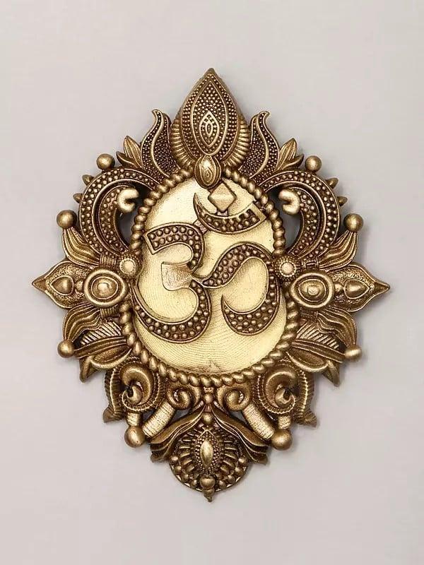 Exotic India Trayambakam Lapel Pin And Om Brooch Set 