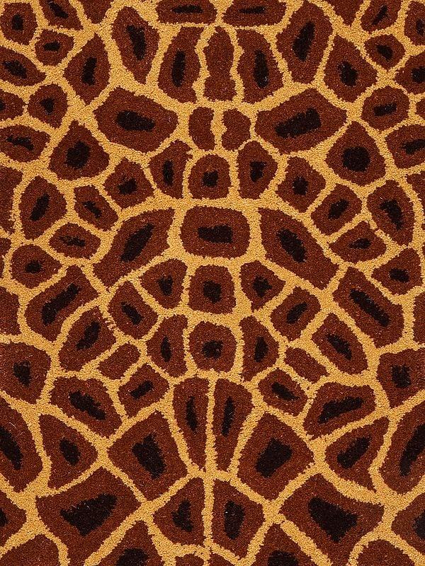 Exotic India Tri-Color Giraffe Shaped Tufted Yogic Asana Mat From Mirzapur
