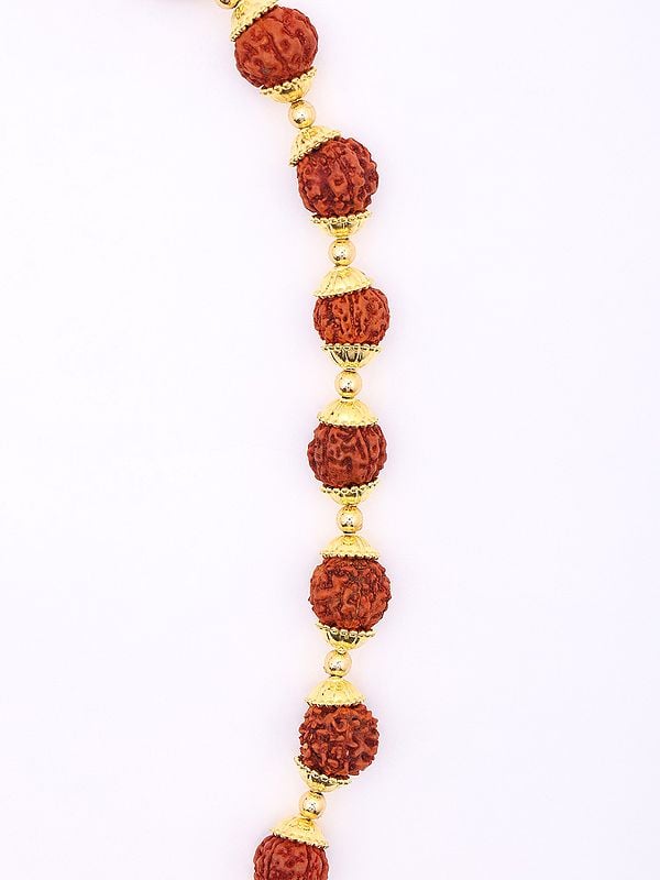 Exotic India Trident Damru Genuine Rudraksha Mala | Spiritual Jewelry