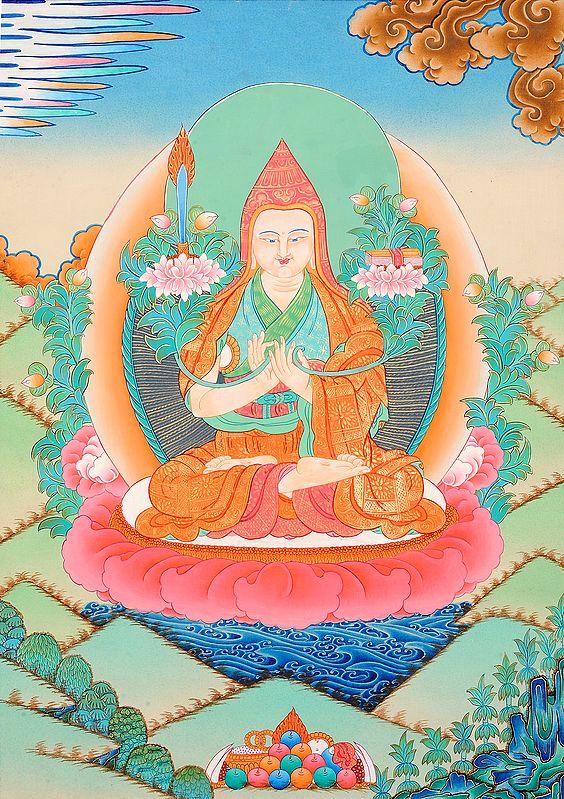 exotic india Tsongkhapa - A Great Tibetan Buddhist Scholar Monk and Reformer of Tibetan Buddhism 