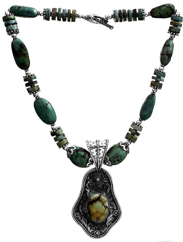 exotic india Turquoise Antiquated Necklace | Turquoise Stone Jewelry