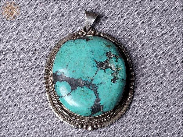 exotic india Turquoise Pendant | Sterling Silver Jewelry