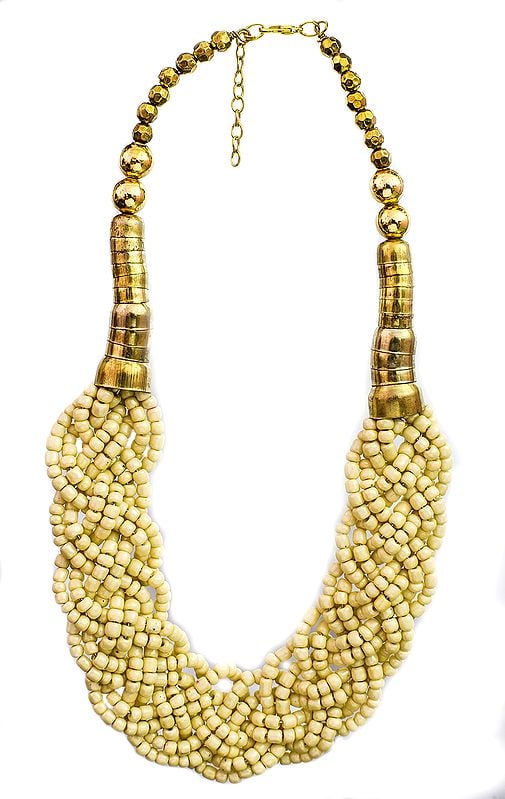 exotic india Twisted Beaded Necklace | Indian Fashion Jewelry 