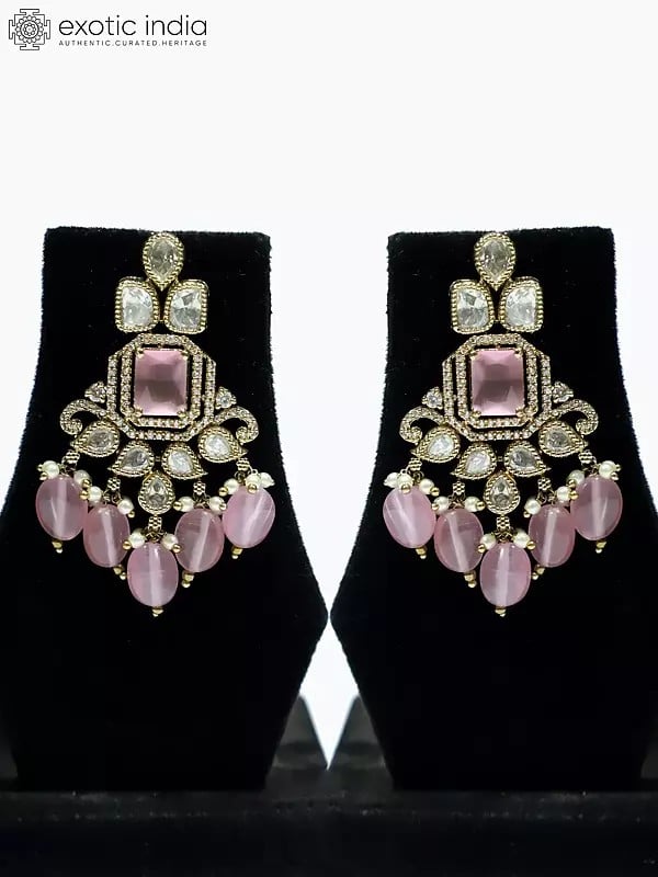 Exotic India Two Layered Copper And Kundan Stone Studded Embellished Necklace Set With Earrings