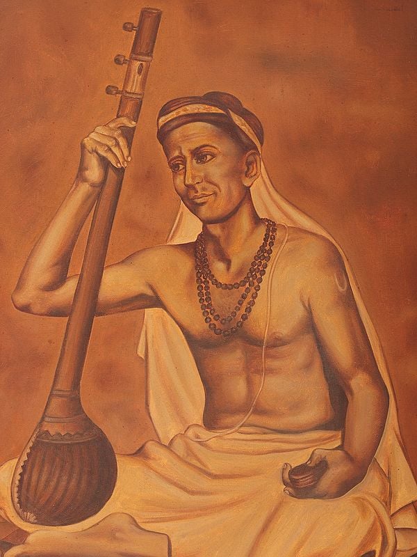 Exotic India Tyagaraja - Carnatic Music Composer | Framed Oil Painting 