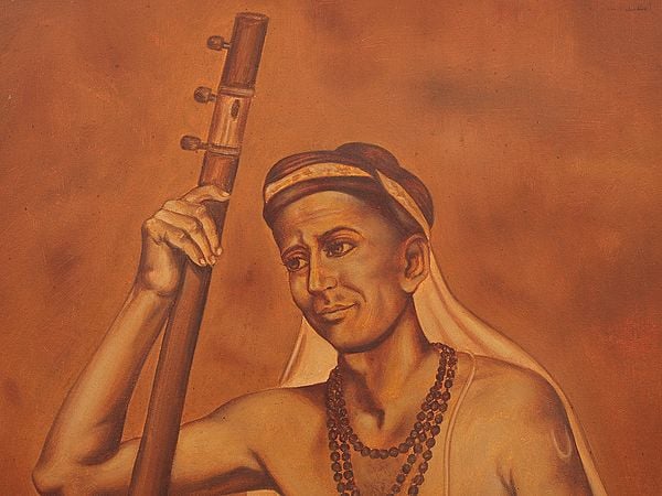 Exotic India Tyagaraja - Carnatic Music Composer | Framed Oil Painting 