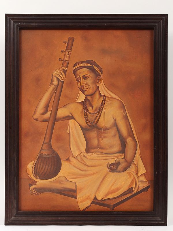 exotic india Tyagaraja - Carnatic Music Composer | Framed Oil Painting 