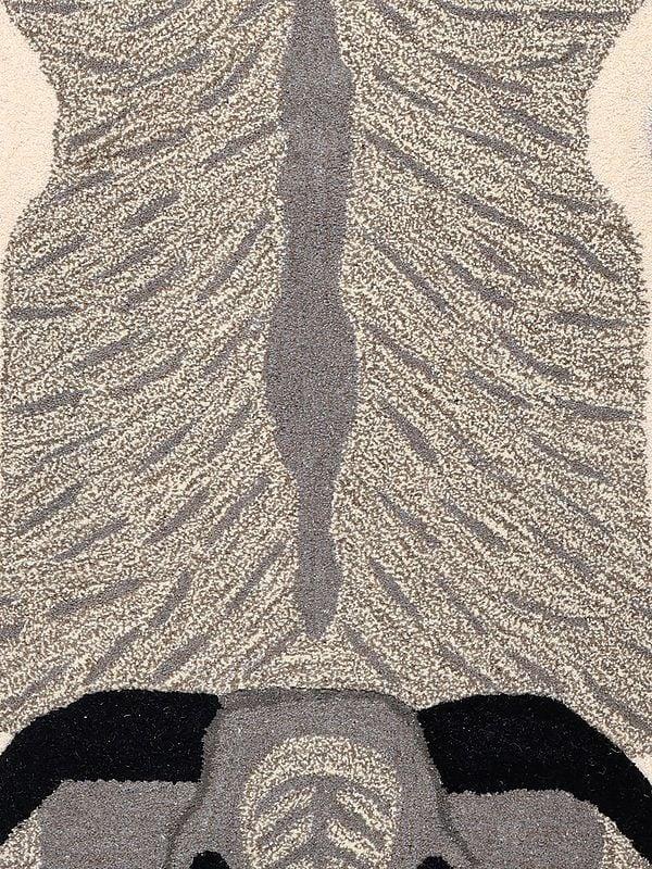 Exotic India Ultimate-Gray Tufted Baby Elephant Yogic Asana Mat From Mirzapur 