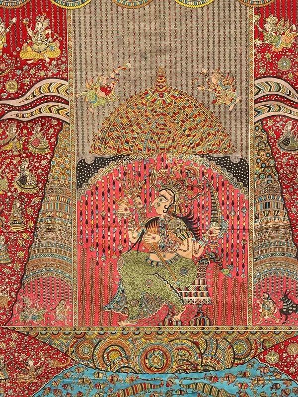 Exotic India Vahanvati Mata Traditional Mata Ni Pachedi | Madarpat Cotton