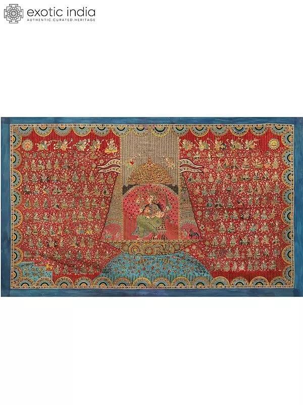exotic india Vahanvati Mata Traditional Mata Ni Pachedi | Madarpat Cotton