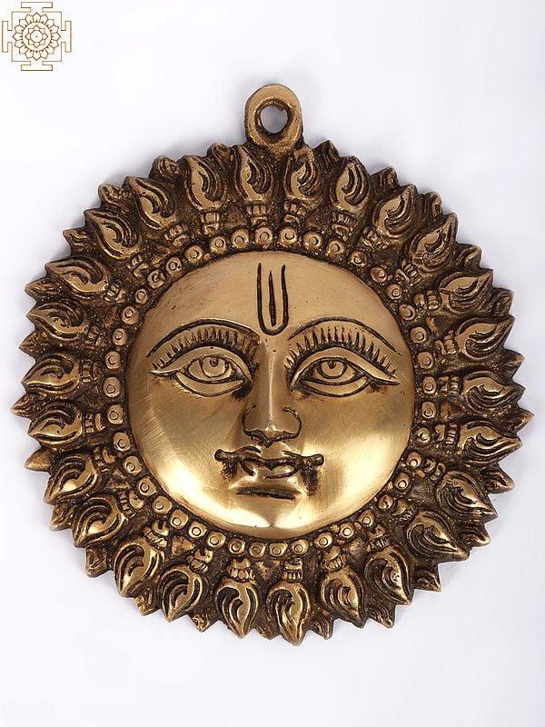 exotic india Vastu Shankh Design God Surya Wall Hanging 